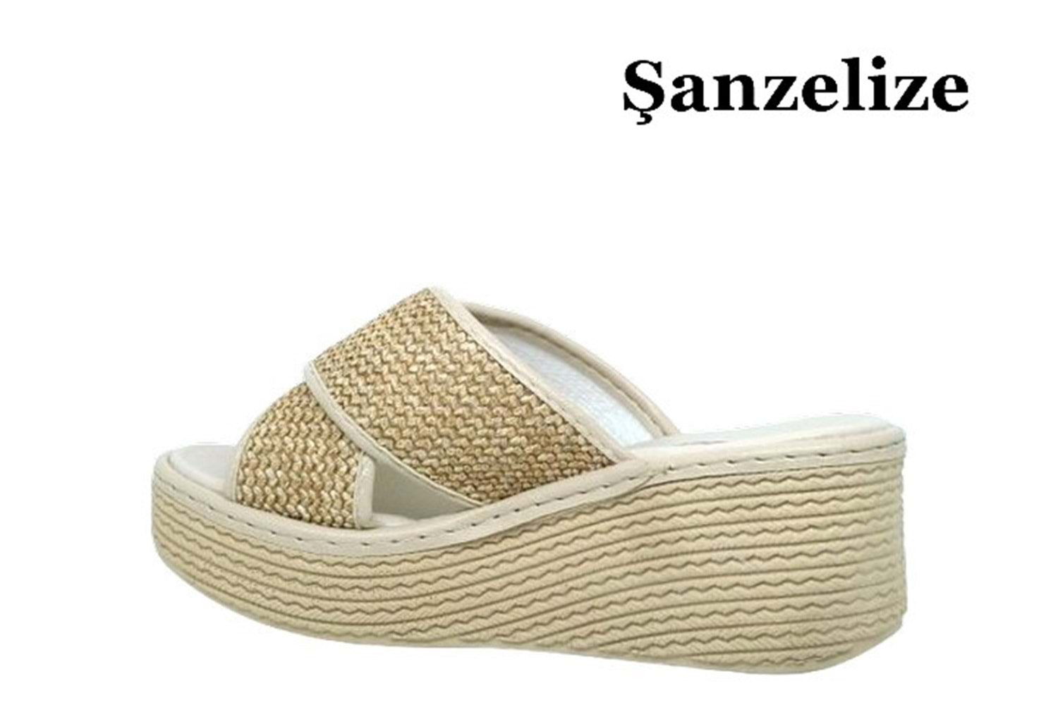 Z- ŞANZELİZE TERLİK - K-702 - HASIR ÖRGÜ - BEJ
