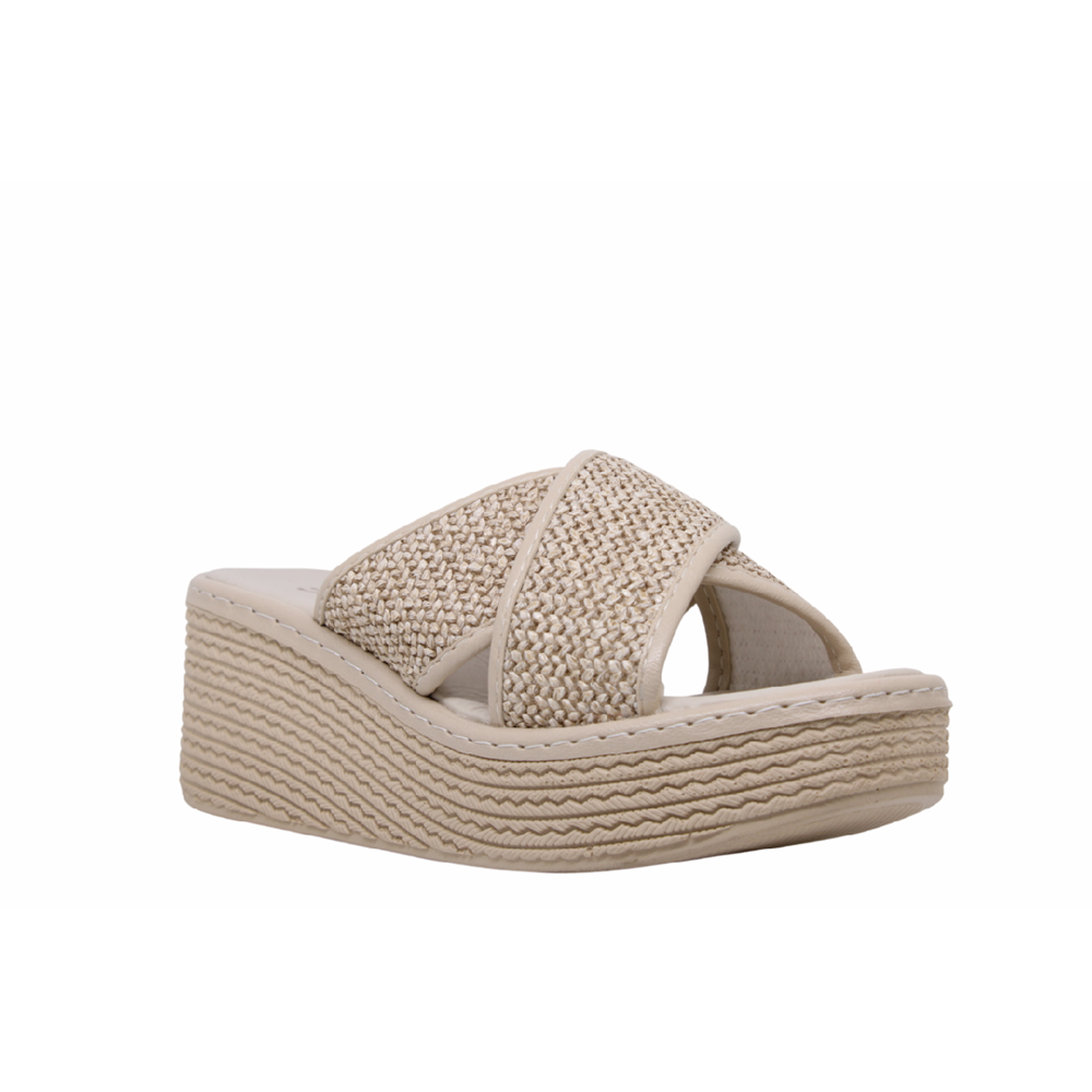 Z- ŞANZELİZE TERLİK - K-702 - HASIR ÖRGÜ - BEJ