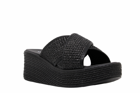 Z- ŞANZELİZE TERLİK - K-702 - HASIR ÖRGÜ - SİYAH