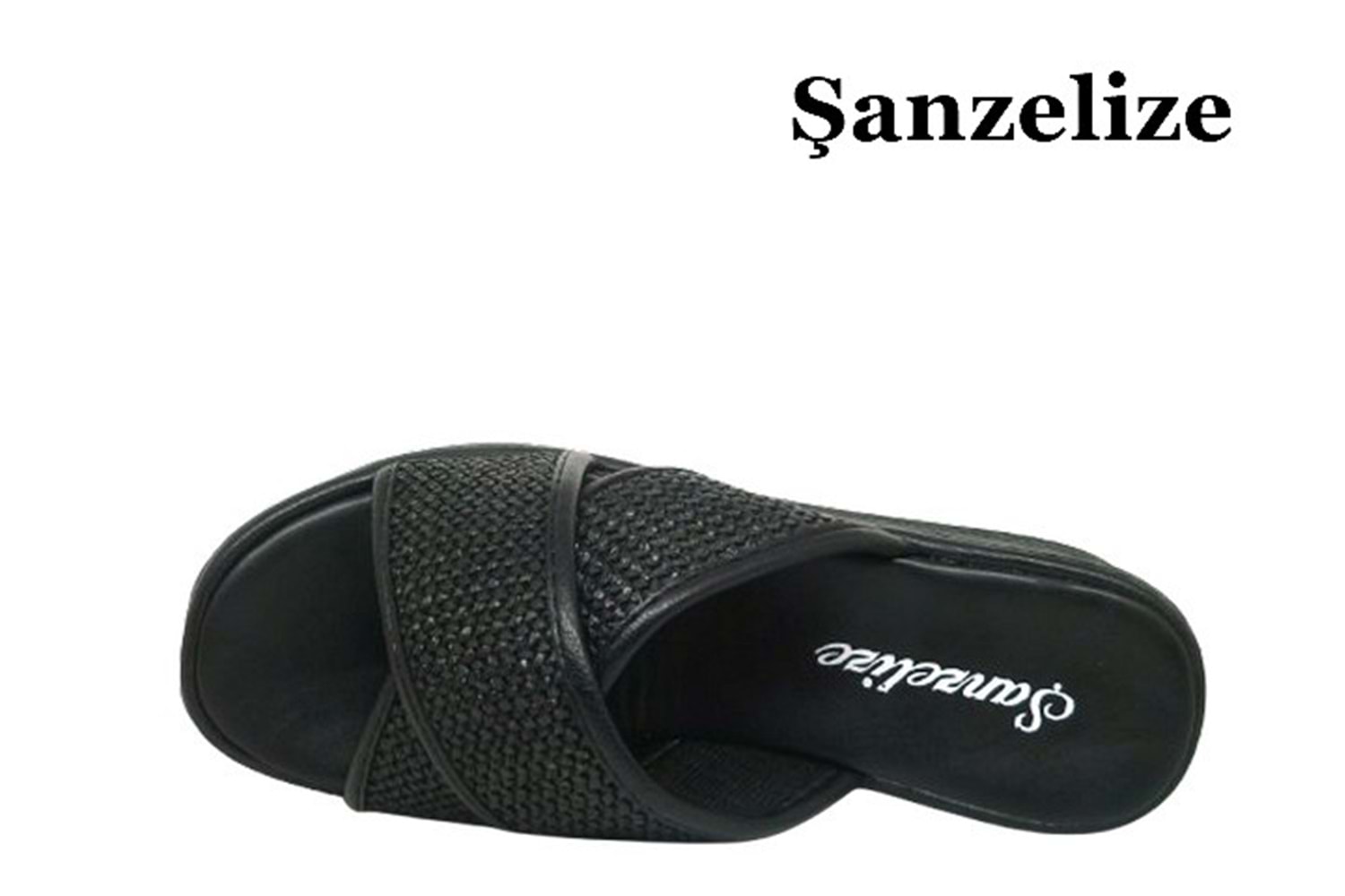 Z- ŞANZELİZE TERLİK - K-702 - HASIR ÖRGÜ - SİYAH