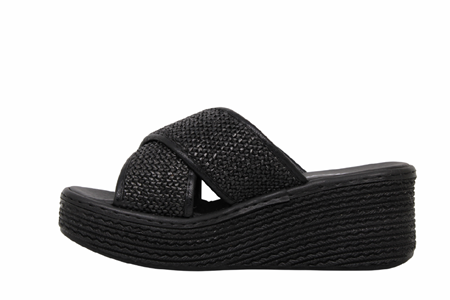 Z- ŞANZELİZE TERLİK - K-702 - HASIR ÖRGÜ - SİYAH