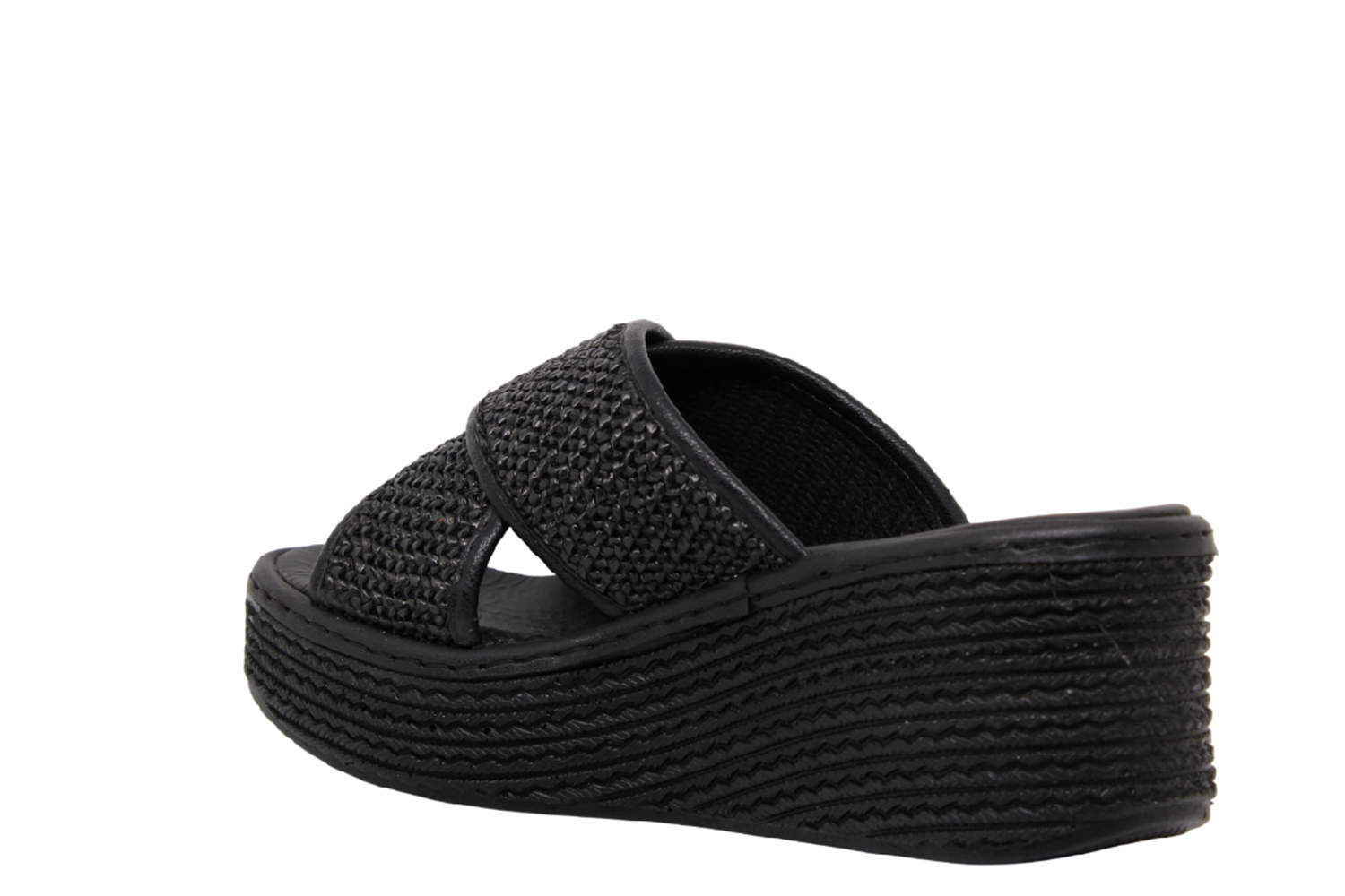 Z- ŞANZELİZE TERLİK - K-702 - HASIR ÖRGÜ - SİYAH