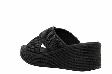 Z- ŞANZELİZE TERLİK - K-702 - HASIR ÖRGÜ - SİYAH