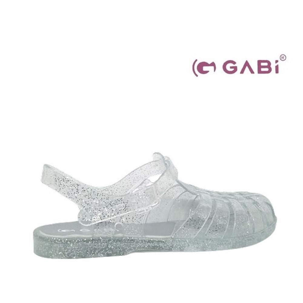 Z- GABİ DENİZ ŞEFFAF SANDALET - J-3 - GÜMÜŞ-SİMLİ
