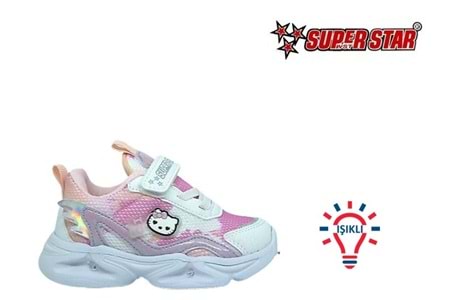 B- SÜPERSTAR SPOR IŞIKLI - 305-10 - ANORAK / BEYAZ-PEMBE-GRİ