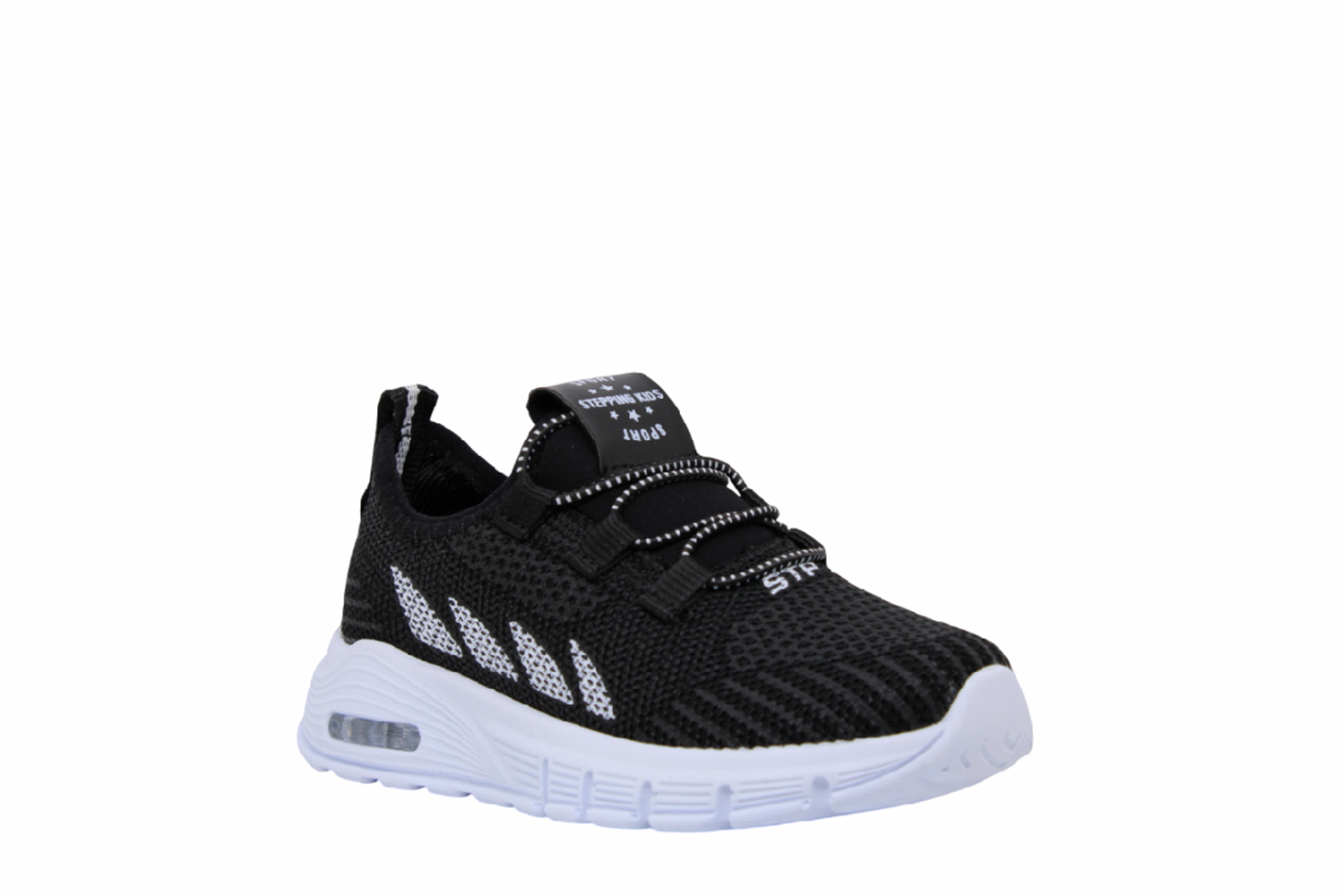 P- STEPPİNG SPOR IŞIKLI - 502 - TRİKO / SİYAH-BEYAZ