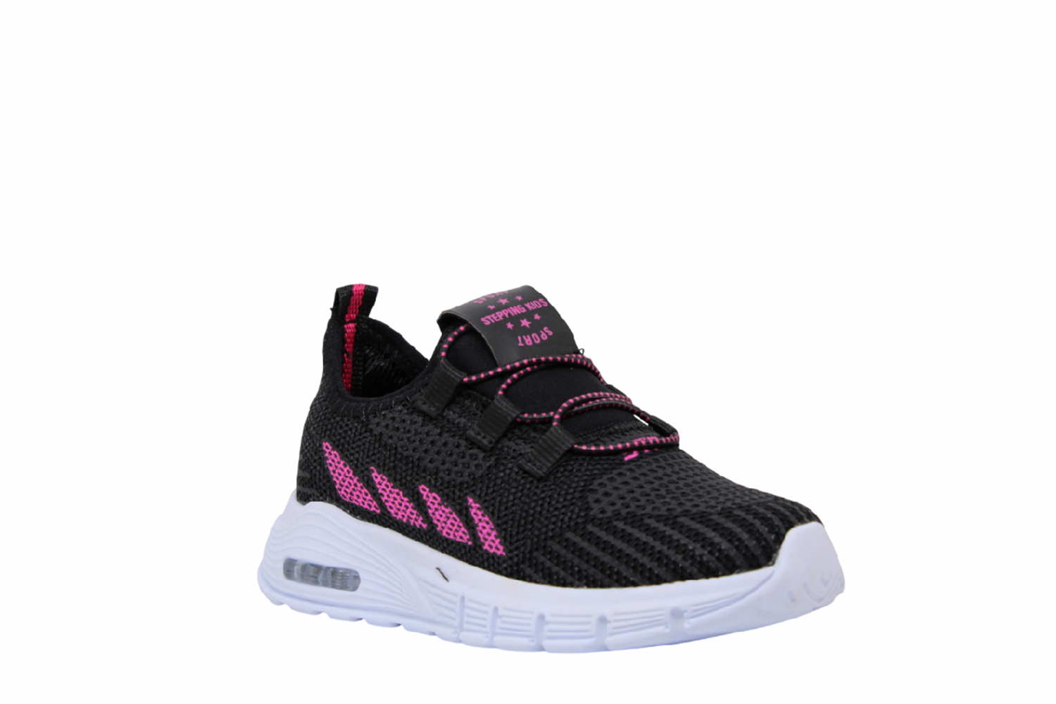 P- STEPPİNG SPOR IŞIKLI - 502 - TRİKO / SİYAH-FUJYA