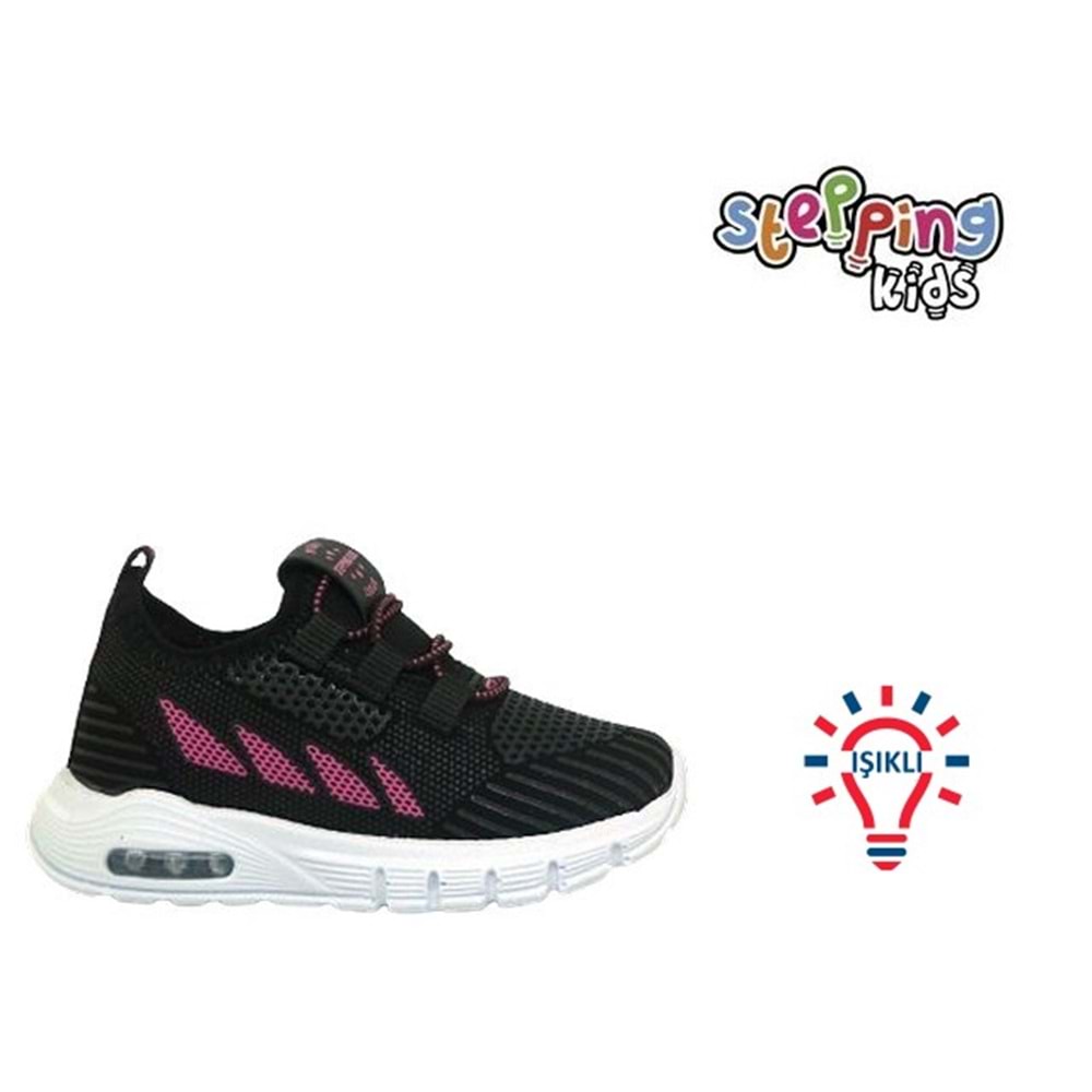 B- STEPPİNG SPOR IŞIKLI - 126 - VELVET / SİYAH-FUJİ