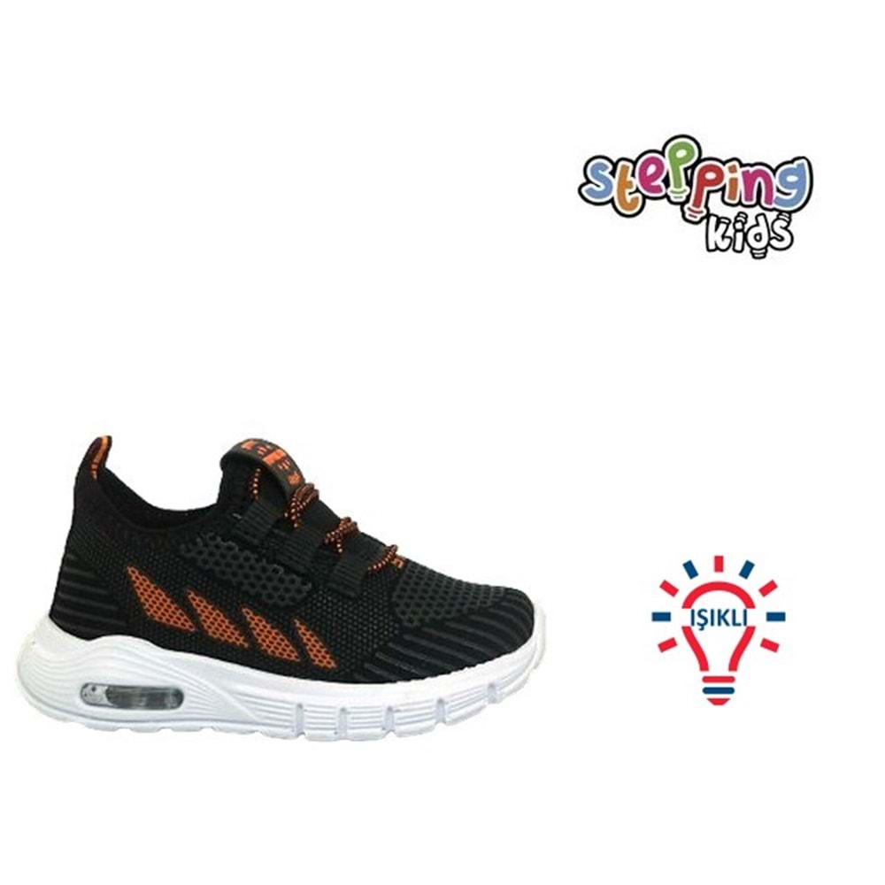 B- STEPPİNG SPOR IŞIKLI - 126 - VELVET / SİYAH-F.ORANGE