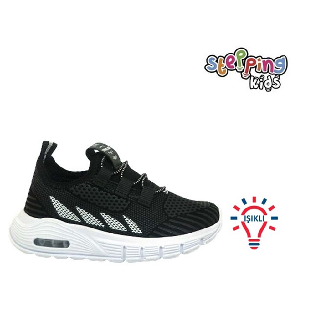 P- STEPPİNG SPOR IŞIKLI - 502 - VELVET / SİYAH-BEYAZ