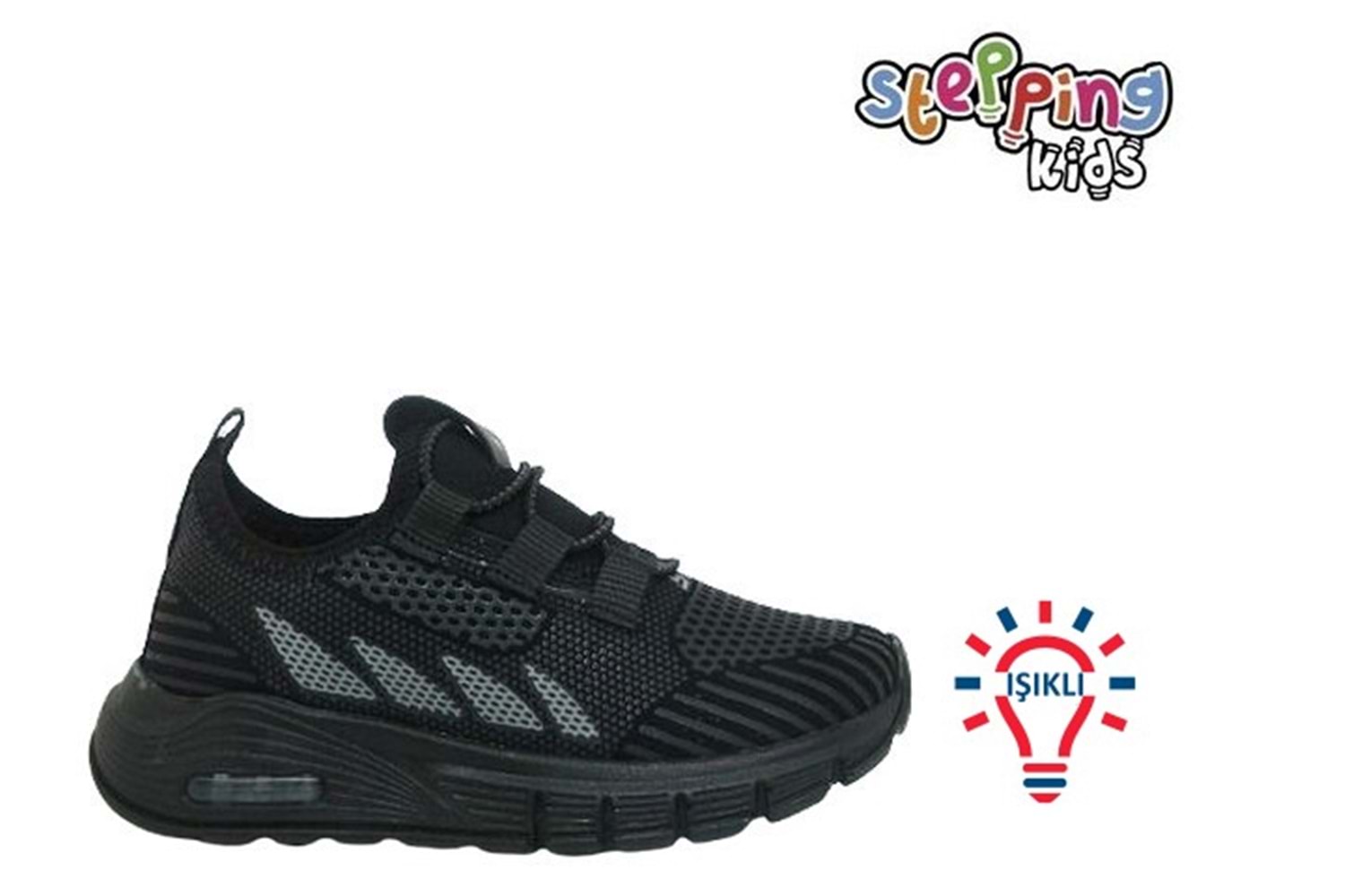 P- STEPPİNG SPOR IŞIKLI - 502 - VELVET / SİYAH-FÜME