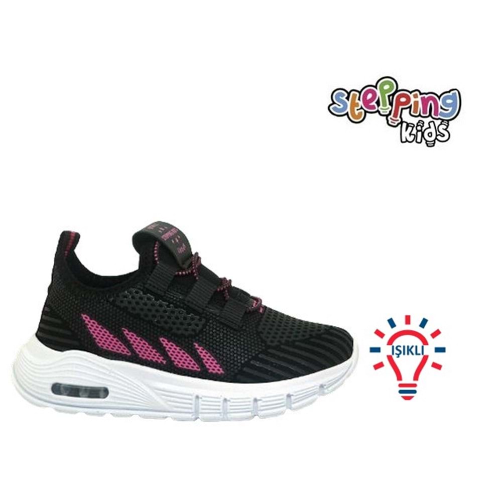 P- STEPPİNG SPOR IŞIKLI - 502 - VELVET / SİYAH-FUJYA