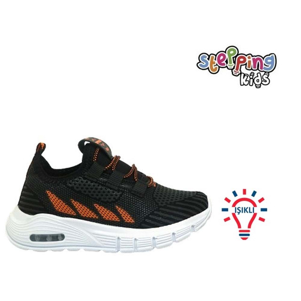 P- STEPPİNG SPOR IŞIKLI - 502 - VELVET / SİYAH-F.ORANGE