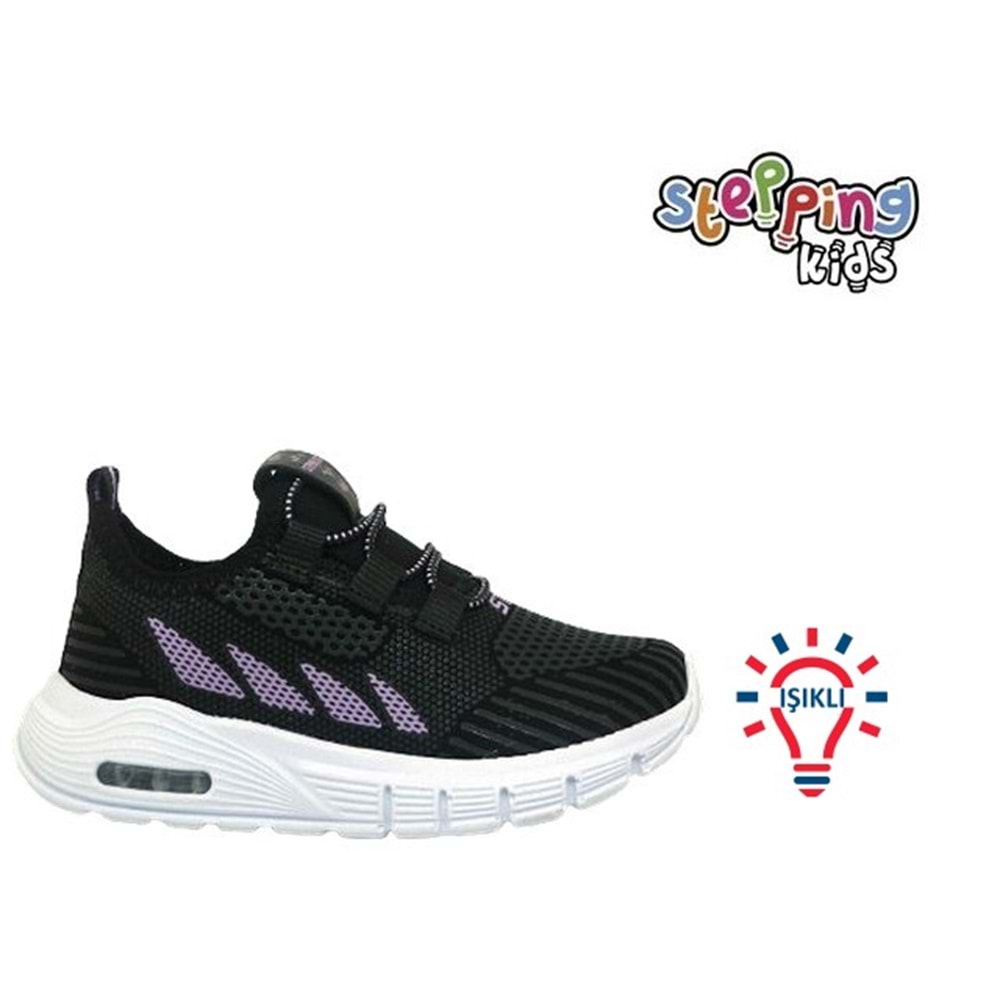 P- STEPPİNG SPOR IŞIKLI - 502 - VELVET / SİYAH-LİLA