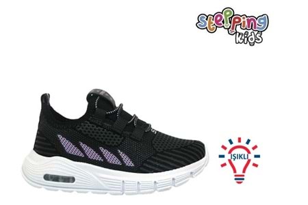 P- STEPPİNG SPOR IŞIKLI - 502 - VELVET / SİYAH-LİLA
